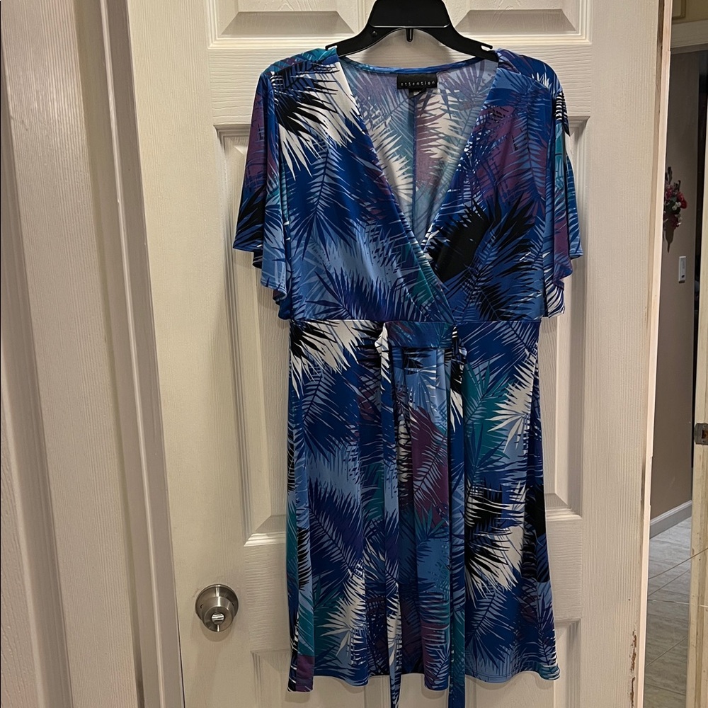 Attention Tropical Blue and Purple Dress
